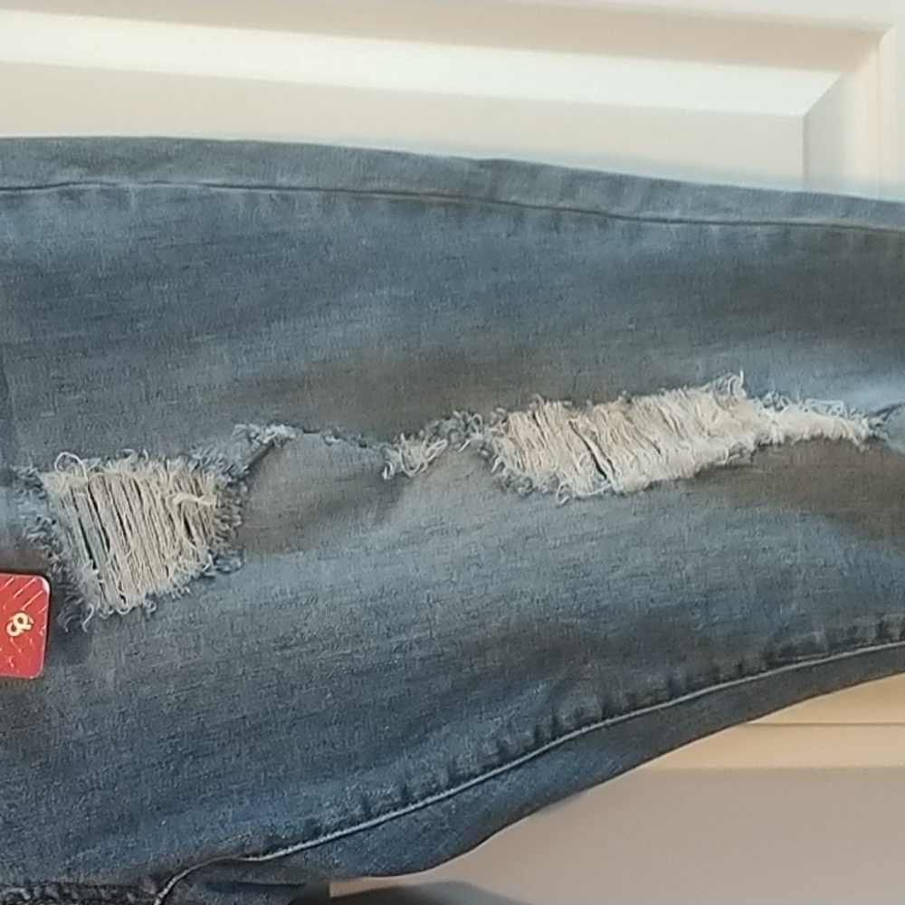 Forever 21 Celebrity Pink Skinny Distressed Raw Hem Ankle Jeans sz plus 22 - Picture 7 of 15